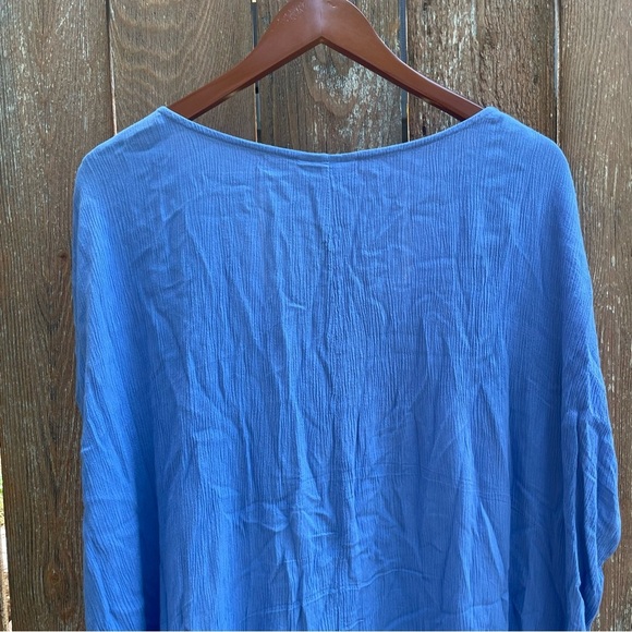 AVA & VIV Women’s Blue V-Neck Cap Sleeve Top Size 3X - Picture 7 of 10